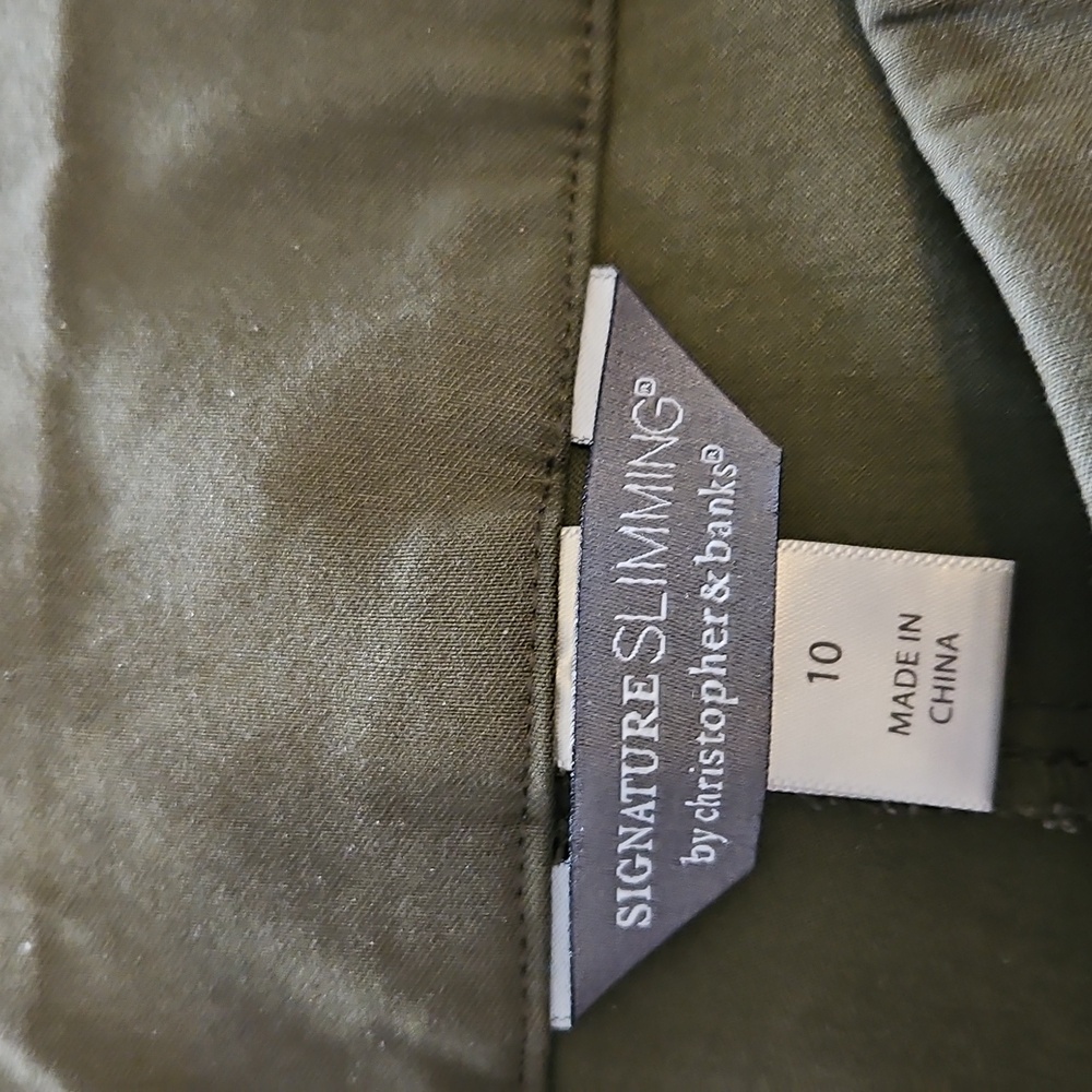 Christopher & Banks Signature Slimming Pants in Olive - Picture 2 of 5